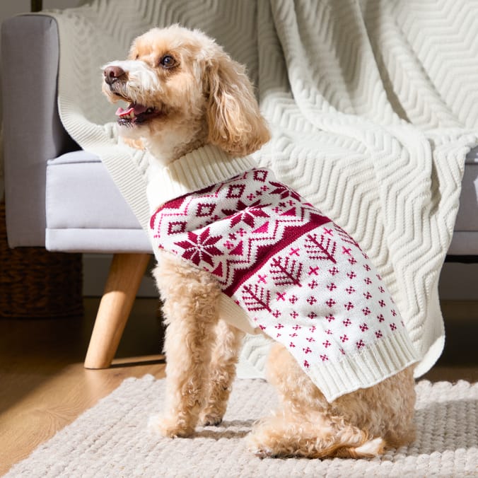 My Pets Cable Knit Jumper Pink Pattern