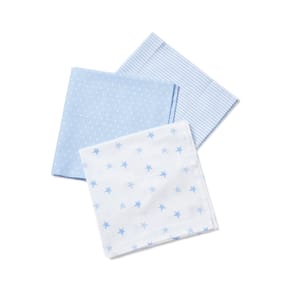 Pure Baby Muslin Cloth 3 Pack - Blue
