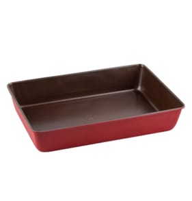 Betty Crocker Non-Stick Carbon Steel Rectangular Roasting Pan - Black & Red