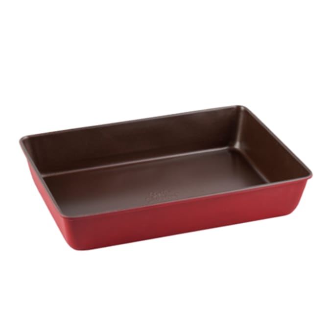 Betty Crocker Non-Stick Carbon Steel Rectangular Roasting Pan - Black & Red