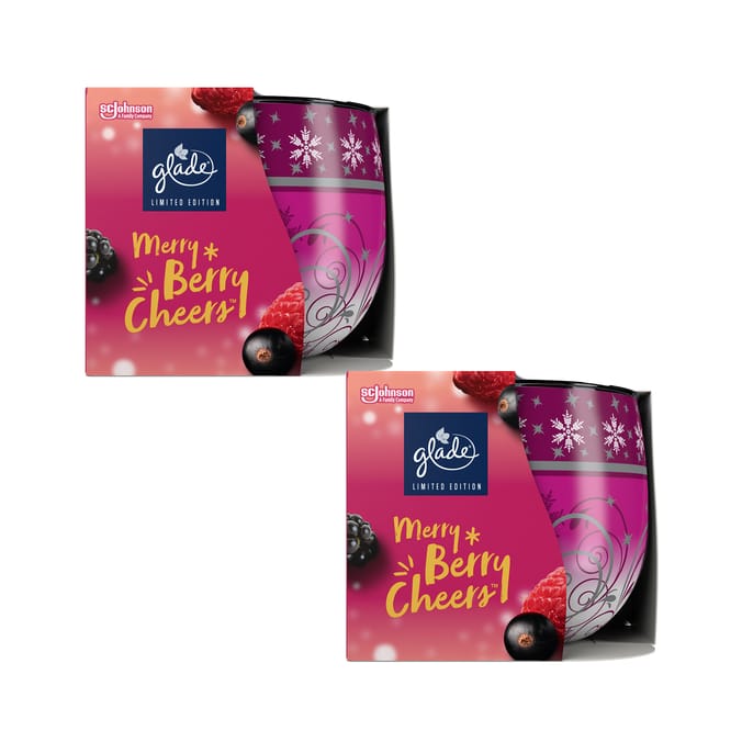 Glade Small Candle 120g - Merry Berry Cheers x2