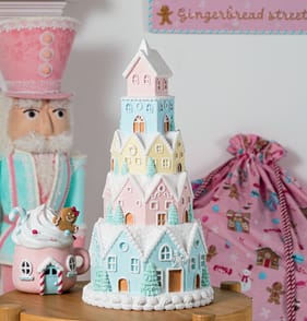 Sleigh Bells Pastel Gingerbread House