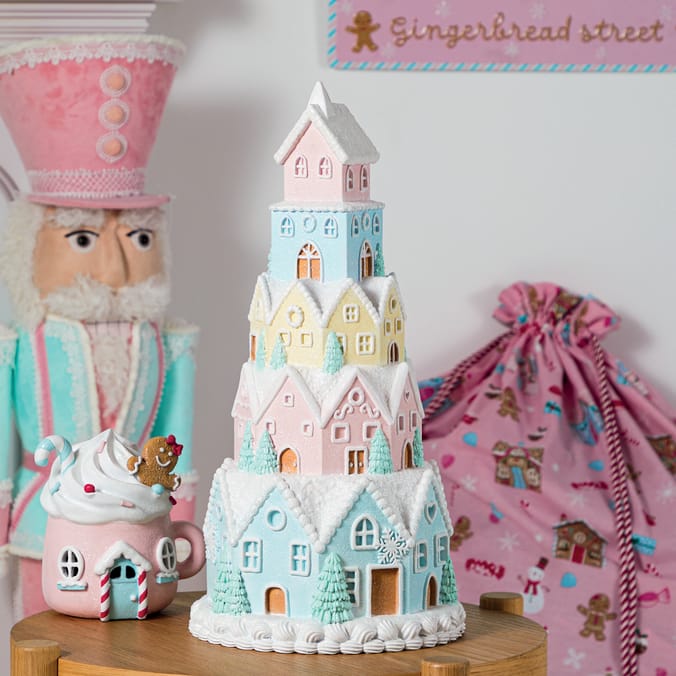 Sleigh Bells Pastel Gingerbread House