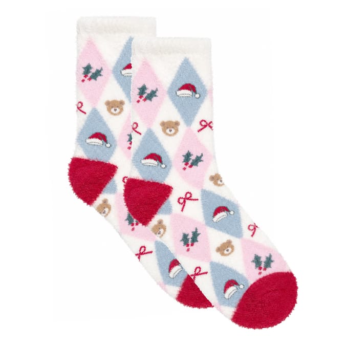 Originals Ladies Christmas Argyle Cosy Socks