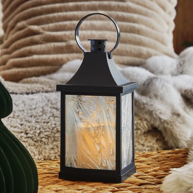 Festive Feeling Light Up Frosted Lantern