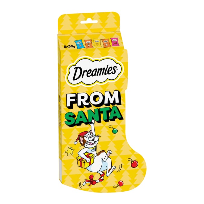 Dreamies Christmas Biscuit Stocking for Cats Mixed Treats 150g
