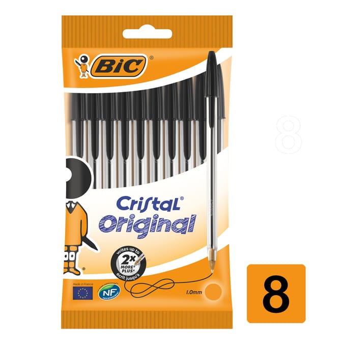 BIC Cristal Original Pens Black 8 Pack