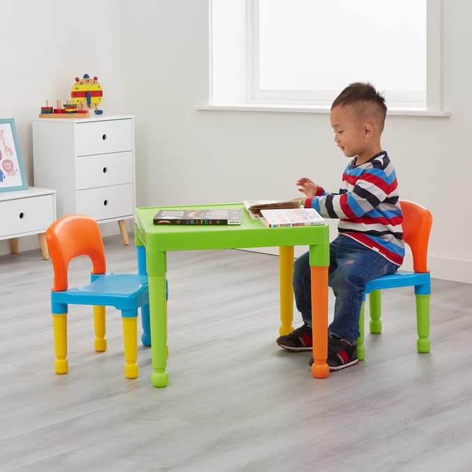 Liberty House Toys Kids Plastic Table and Two Chairs Set