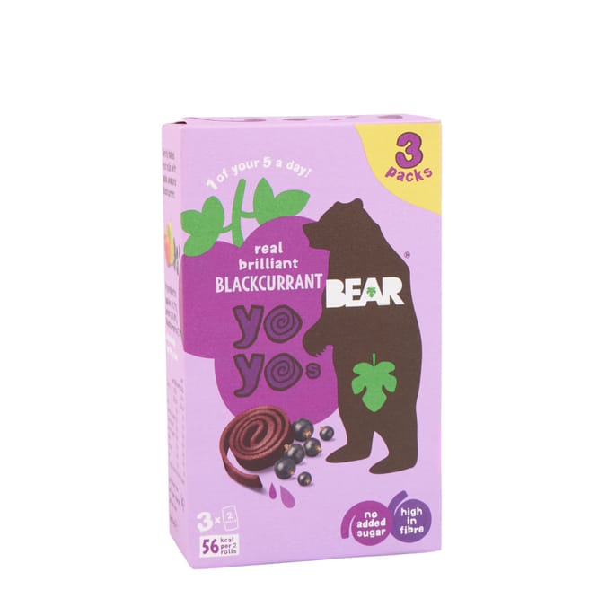 Bear Real Fruit Yoyos Brilliant Blackcurrant 3 x 20g