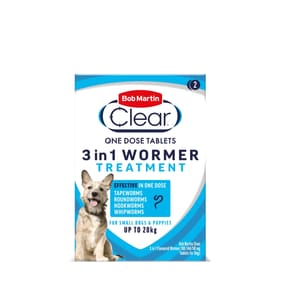 Bob Martin Clear 3 in 1 Flavoured Wormer Tablets for Dogs 2 Pack