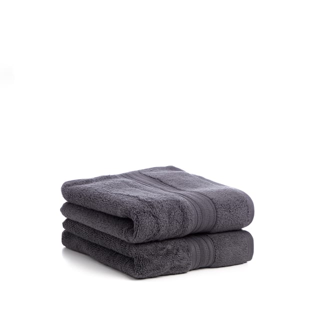 Home Collections Charcoal 2 Luxury Hand Towels Home Bargains