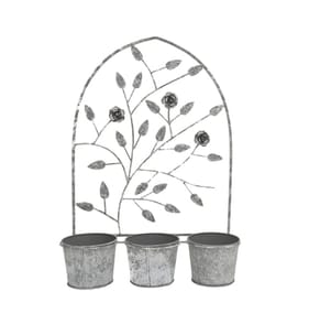 The Outdoor Living Collection 3 Planter Wall Stand - White