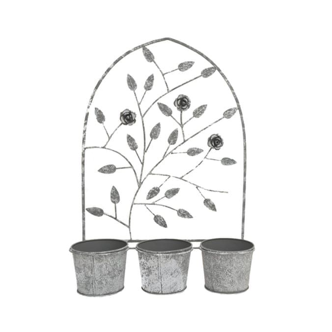 The Outdoor Living Collection 3 Planter Wall Stand - White