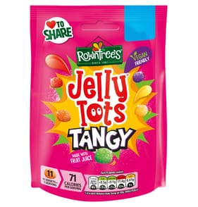 Rowntree's Jelly Tots Tangy Sweets Sharing Bag 140g