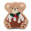 Sleigh Bells Christmas Pudding Bear Cushion - Boy 