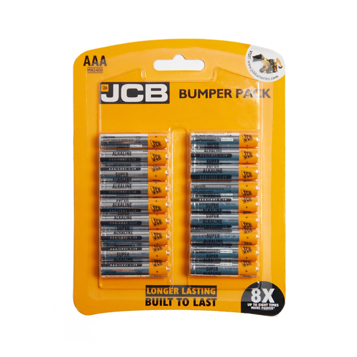 JCB Super Alkaline AAA Batteries Bumper Pack Home Bargains