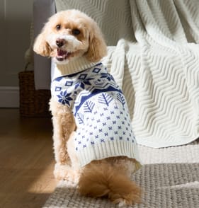 My Pets Cable Knit Jumper Blue Pattern