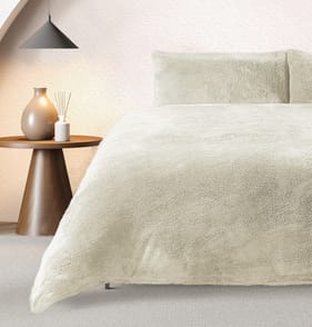  The Winter Warmer Collection Teddy Double Duvet Set - Cream 