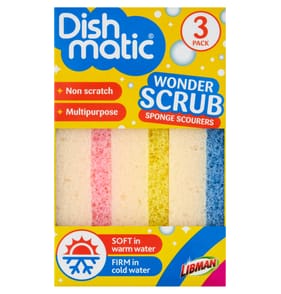 Dishmatic 3 Wonder Scrub Sponge Scourers