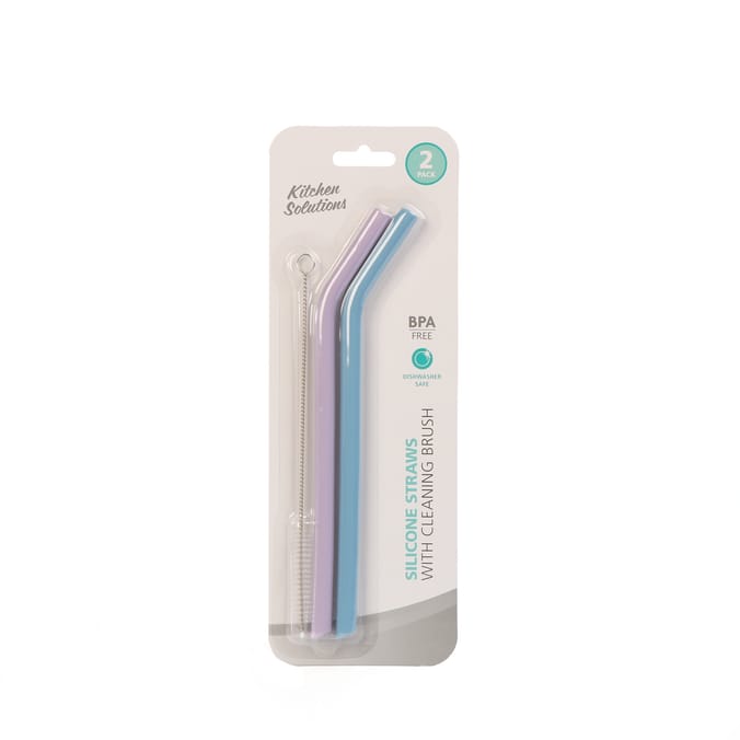 Kitchen Solutions Silicone Straws 2 Pack