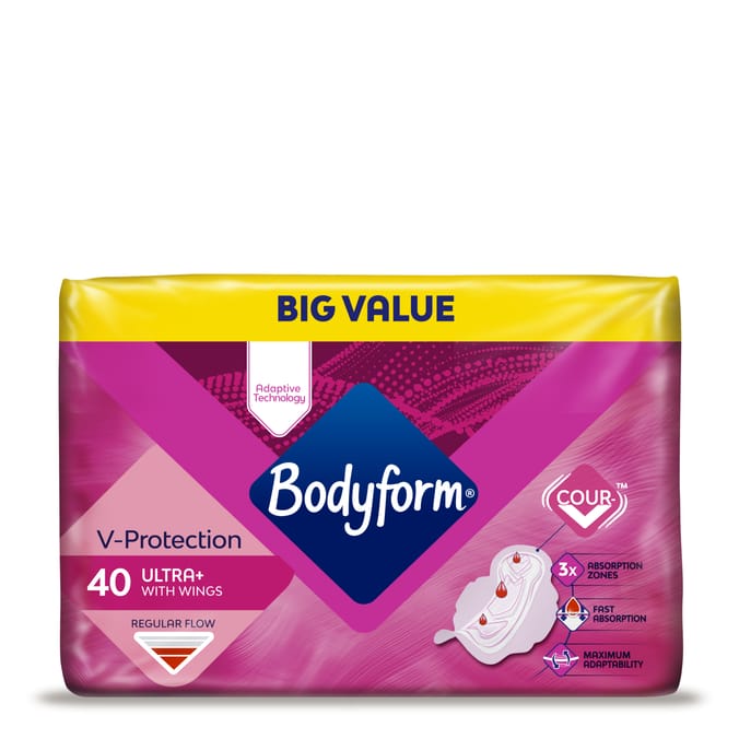Bodyform Cour-V Ultra Normal Sanitary Towels Wings 40s