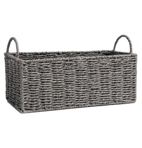 Home Collections Woven Rope Basket - Grey