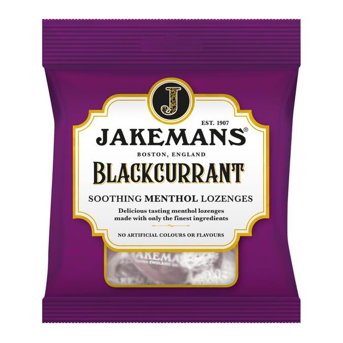 Jakemans Blackcurrant Soothing Menthol Lozenges 73g x 12 Packs