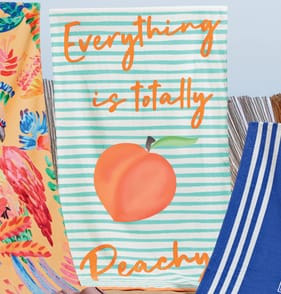 Hello Summer Beach Towel - Everything Is Totally Peachy