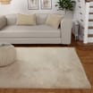 Luxe Plain Faux Fur Rug - Natural