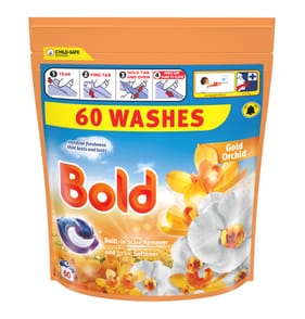 Bold Pods Washing Liquid Capsules 60 Washes - Gold Orchid