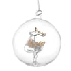 Gold Glitter Name Only Reindeer Glass Bauble