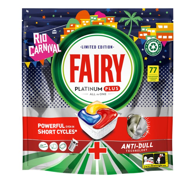 Fairy Platinum Plus Rio Carnival All In One Dishwasher Tablets 77 Tabs