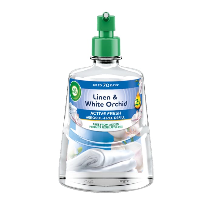 Air Wick Active Fresh Refill Air Freshener 228ml - Linen & White Orchid