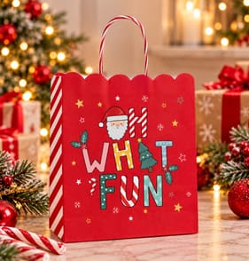 Sleigh Bells Santa Treat Bags 6 Pack