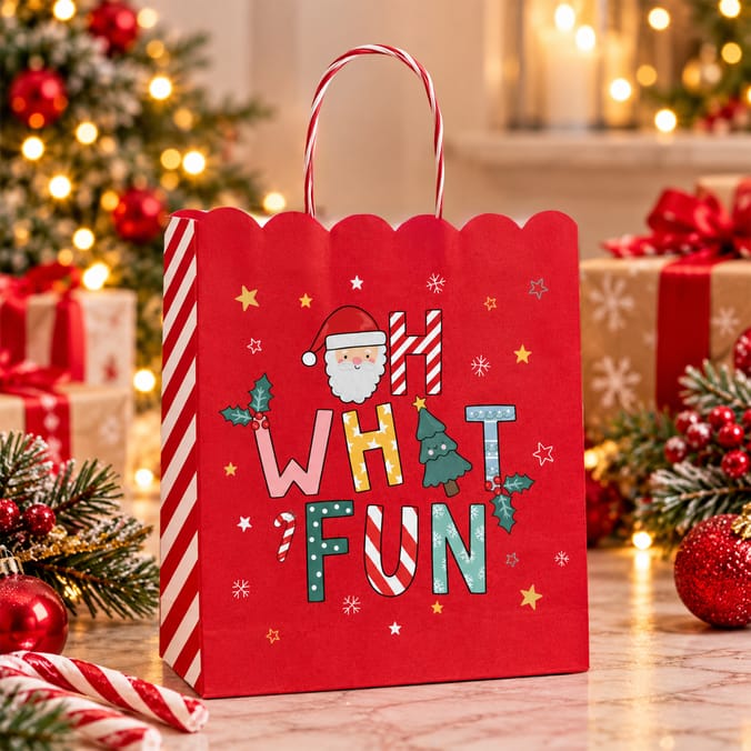 Sleigh Bells Santa Treat Bags 6 Pack
