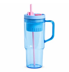 Hydrate 40oz Fruit Infuser Tumbler - Blue With Pink Straw
