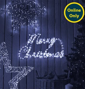 Prestige Mains Operated LED Rope Festive Sign - Merry Christmas