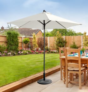 The Outdoor Living Collection Push Button Parasol 2m - White