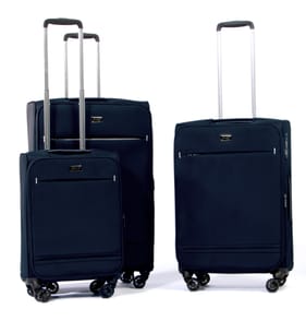 Salisburys Premium Soft Shell Expandable Suitcases - Navy