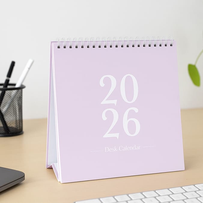 2026 Desk Calendar - Purple