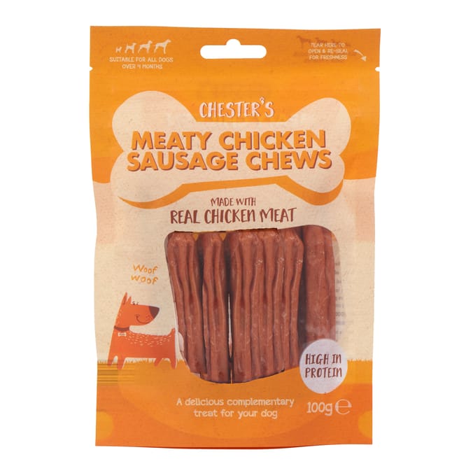 Chester's Meaty Sausage Chews 100g - Chicken