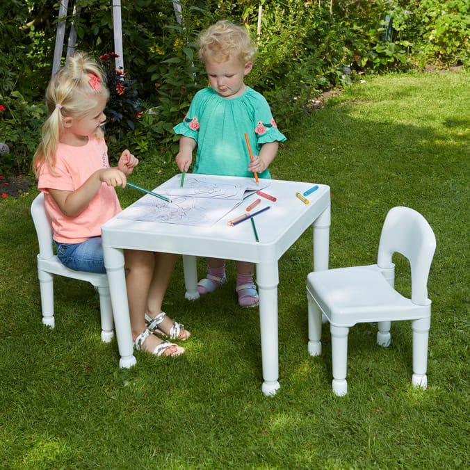 Liberty House Toys Kids Plastic Table and Two Chairs Set