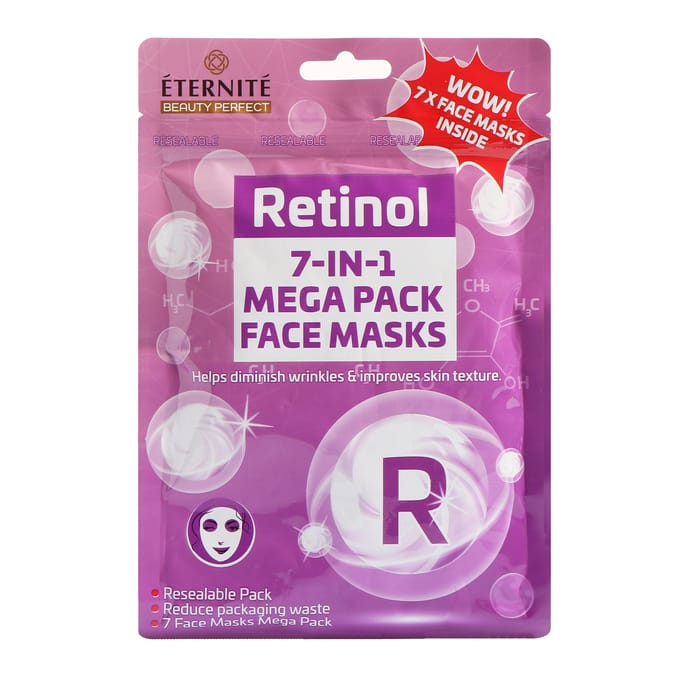  Eternite Face Masks 7 Pack - Retinol