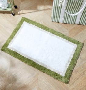 Tufted Boarder Bath Mat - Green