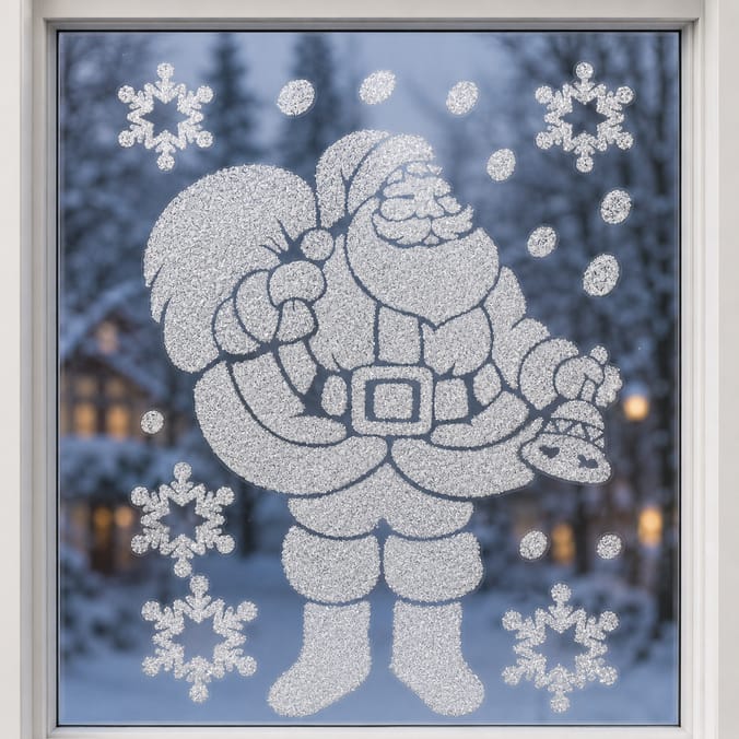 Festive Feeling Christmas Frosty Window Stickers Assorted