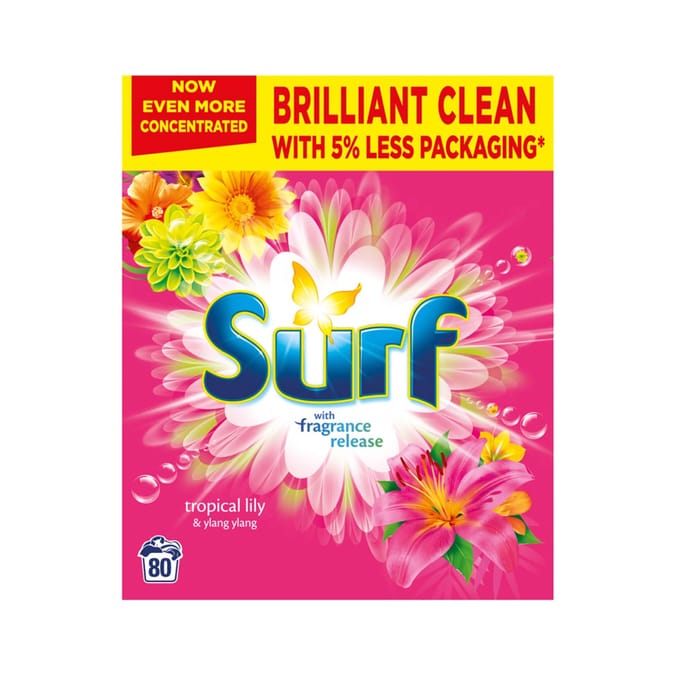 Surf Tropical Lily & Ylang-Ylang Laundry Powder 4kg 80 Wahses