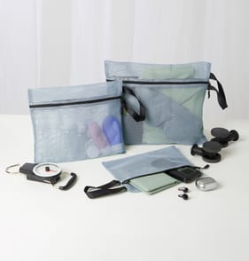 Travel Mesh Pouch Organiser 3 Pack - Blue