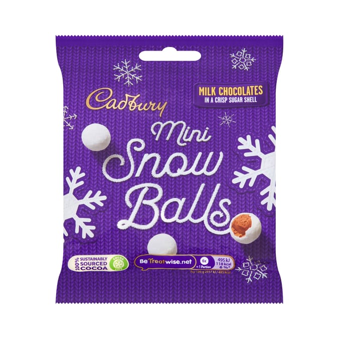 Cadbury Dairy Milk Mini Snowballs 80g x3