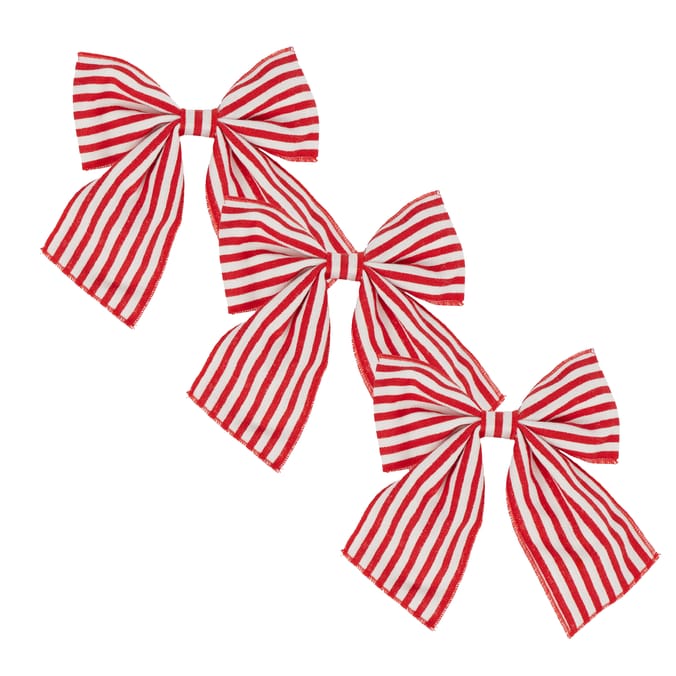 Festive Feeling Christmas Stripe Bows 3 Pack