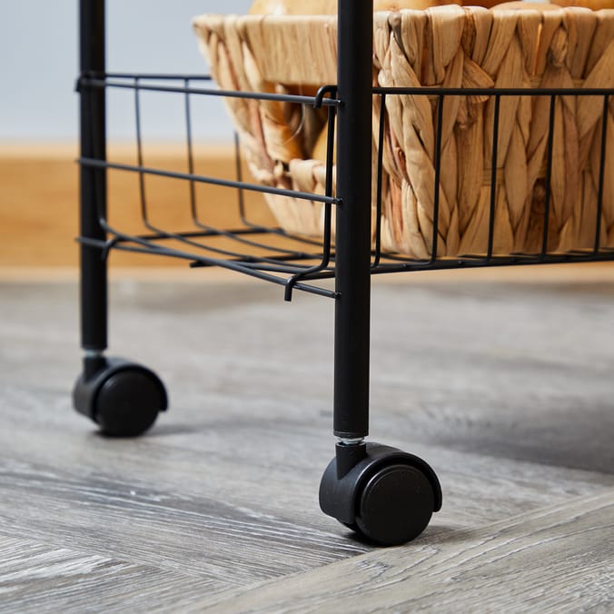 Kitchen Solutions Four Tier Multi Storage Trolley - Black